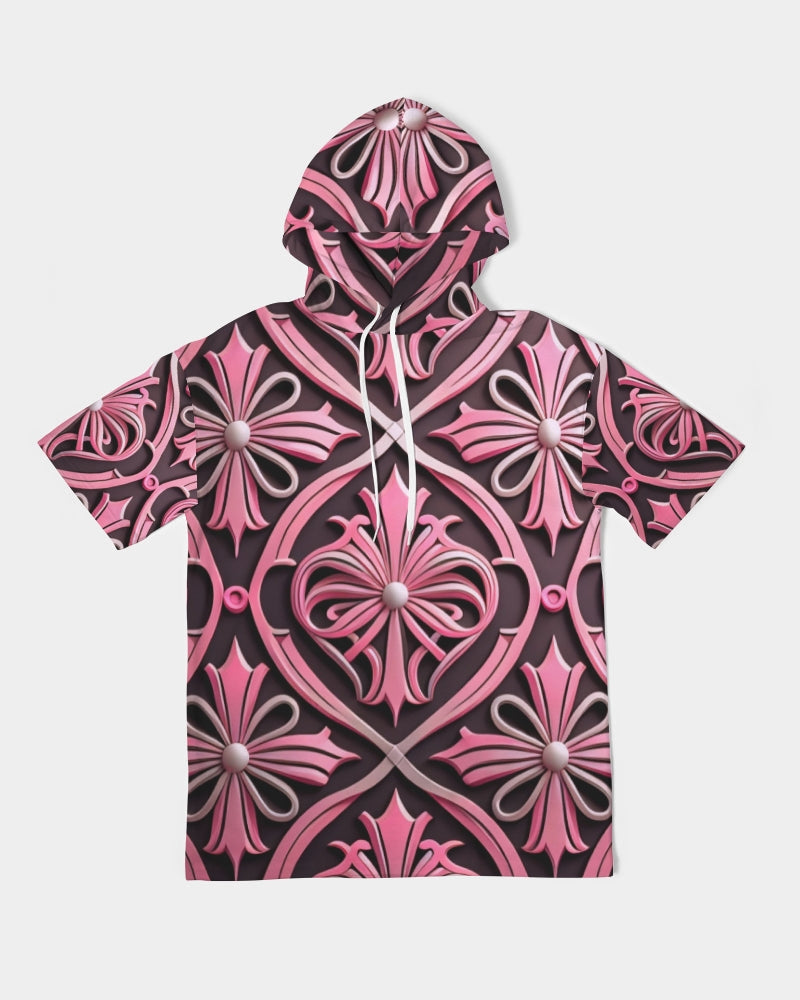 Rosa Y Negro 3D 2 Men's All-Over Print Premium Heavyweight Short Sleeve Hoodie