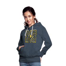 Afbeelding in Gallery-weergave laden, Gold Diamond 1 Women’s Premium Hoodie - heather denim