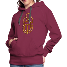 Indlæs billede til gallerivisning Brass Scarab 1 Women’s Premium Hoodie - burgundy