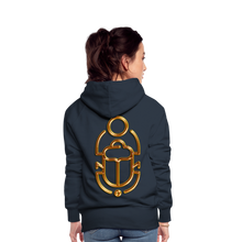 Indlæs billede til gallerivisning Brass Scarab 1 Women’s Premium Hoodie - navy