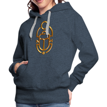 Indlæs billede til gallerivisning Brass Scarab 1 Women’s Premium Hoodie - heather denim