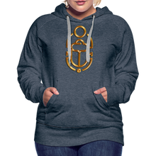 Indlæs billede til gallerivisning Brass Scarab 1 Women’s Premium Hoodie - heather denim