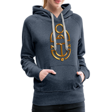 Indlæs billede til gallerivisning Brass Scarab 1 Women’s Premium Hoodie - heather denim