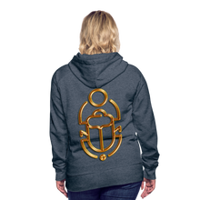 Indlæs billede til gallerivisning Brass Scarab 1 Women’s Premium Hoodie - heather denim