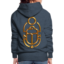 Indlæs billede til gallerivisning Brass Scarab 1 Women’s Premium Hoodie - heather denim