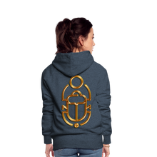 Indlæs billede til gallerivisning Brass Scarab 1 Women’s Premium Hoodie - heather denim