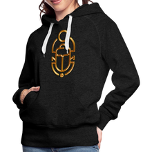 Indlæs billede til gallerivisning Brass Scarab 1 Women’s Premium Hoodie - charcoal grey