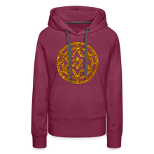 Afbeelding in Gallery-weergave laden, Gold Wheel 1 Women’s Premium Hoodie - burgundy