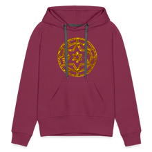 Afbeelding in Gallery-weergave laden, Gold Wheel 1 Women’s Premium Hoodie - burgundy