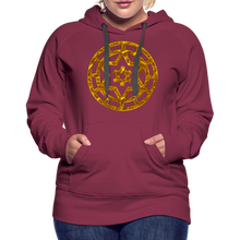 Afbeelding in Gallery-weergave laden, Gold Wheel 1 Women’s Premium Hoodie - burgundy