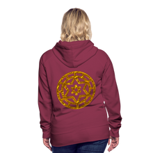 Afbeelding in Gallery-weergave laden, Gold Wheel 1 Women’s Premium Hoodie - burgundy
