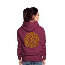 Afbeelding in Gallery-weergave laden, Gold Wheel 1 Women’s Premium Hoodie - burgundy
