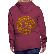 Afbeelding in Gallery-weergave laden, Gold Wheel 1 Women’s Premium Hoodie - burgundy