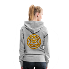 Afbeelding in Gallery-weergave laden, Gold Wheel 1 Women’s Premium Hoodie - heather grey