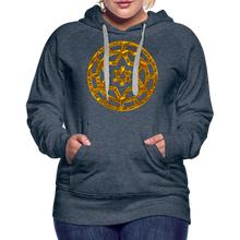 Afbeelding in Gallery-weergave laden, Gold Wheel 1 Women’s Premium Hoodie - heather denim