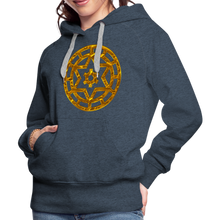 Afbeelding in Gallery-weergave laden, Gold Wheel 1 Women’s Premium Hoodie - heather denim