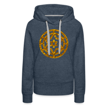 Afbeelding in Gallery-weergave laden, Gold Wheel 1 Women’s Premium Hoodie - heather denim