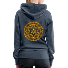Afbeelding in Gallery-weergave laden, Gold Wheel 1 Women’s Premium Hoodie - heather denim