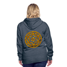 Afbeelding in Gallery-weergave laden, Gold Wheel 1 Women’s Premium Hoodie - heather denim