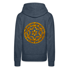 Afbeelding in Gallery-weergave laden, Gold Wheel 1 Women’s Premium Hoodie - heather denim