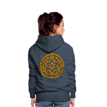 Afbeelding in Gallery-weergave laden, Gold Wheel 1 Women’s Premium Hoodie - heather denim