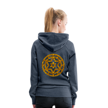 Afbeelding in Gallery-weergave laden, Gold Wheel 1 Women’s Premium Hoodie - heather denim
