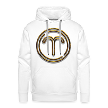 Load image into Gallery viewer, Aries 3D Gold Medallion Men’s Premium Hoodie - white
