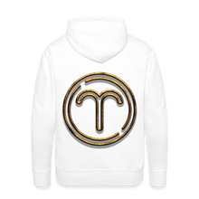 Load image into Gallery viewer, Aries 3D Gold Medallion Men’s Premium Hoodie - white
