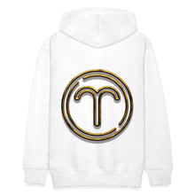 Load image into Gallery viewer, Aries 3D Gold Medallion Men’s Premium Hoodie - white