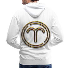 Load image into Gallery viewer, Aries 3D Gold Medallion Men’s Premium Hoodie - white