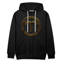 Load image into Gallery viewer, Aries 3D Gold Medallion Men’s Premium Hoodie - black