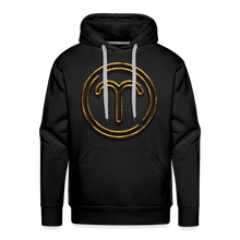 Load image into Gallery viewer, Aries 3D Gold Medallion Men’s Premium Hoodie - black