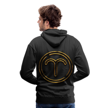 Load image into Gallery viewer, Aries 3D Gold Medallion Men’s Premium Hoodie - black