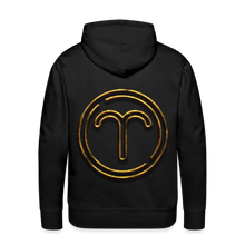 Load image into Gallery viewer, Aries 3D Gold Medallion Men’s Premium Hoodie - black