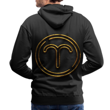 Load image into Gallery viewer, Aries 3D Gold Medallion Men’s Premium Hoodie - black