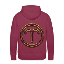 Load image into Gallery viewer, Aries 3D Gold Medallion Men’s Premium Hoodie - burgundy