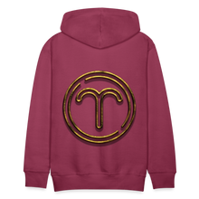 Load image into Gallery viewer, Aries 3D Gold Medallion Men’s Premium Hoodie - burgundy