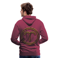 Load image into Gallery viewer, Aries 3D Gold Medallion Men’s Premium Hoodie - burgundy