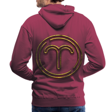 Load image into Gallery viewer, Aries 3D Gold Medallion Men’s Premium Hoodie - burgundy