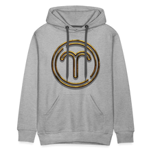 Load image into Gallery viewer, Aries 3D Gold Medallion Men’s Premium Hoodie - heather grey
