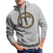 Load image into Gallery viewer, Aries 3D Gold Medallion Men’s Premium Hoodie - heather grey