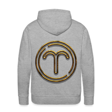 Load image into Gallery viewer, Aries 3D Gold Medallion Men’s Premium Hoodie - heather grey