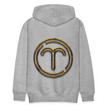 Load image into Gallery viewer, Aries 3D Gold Medallion Men’s Premium Hoodie - heather grey