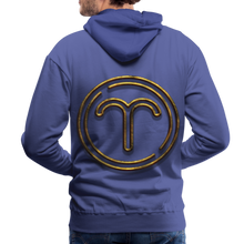 Load image into Gallery viewer, Aries 3D Gold Medallion Men’s Premium Hoodie - royal blue