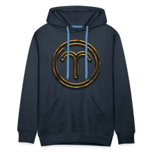 Load image into Gallery viewer, Aries 3D Gold Medallion Men’s Premium Hoodie - navy