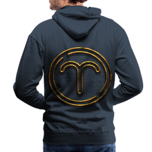 Load image into Gallery viewer, Aries 3D Gold Medallion Men’s Premium Hoodie - navy