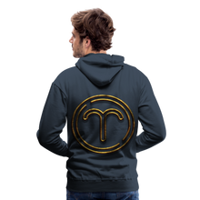 Load image into Gallery viewer, Aries 3D Gold Medallion Men’s Premium Hoodie - navy