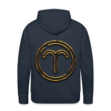 Load image into Gallery viewer, Aries 3D Gold Medallion Men’s Premium Hoodie - navy