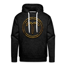 Load image into Gallery viewer, Aries 3D Gold Medallion Men’s Premium Hoodie - charcoal grey