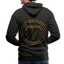Load image into Gallery viewer, Aries 3D Gold Medallion Men’s Premium Hoodie - charcoal grey